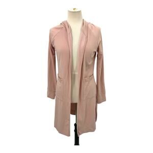 Go Couture Raglan Sleeve Hooded Cardigan Dusty Pink Size Small NWOT $168 MSRP